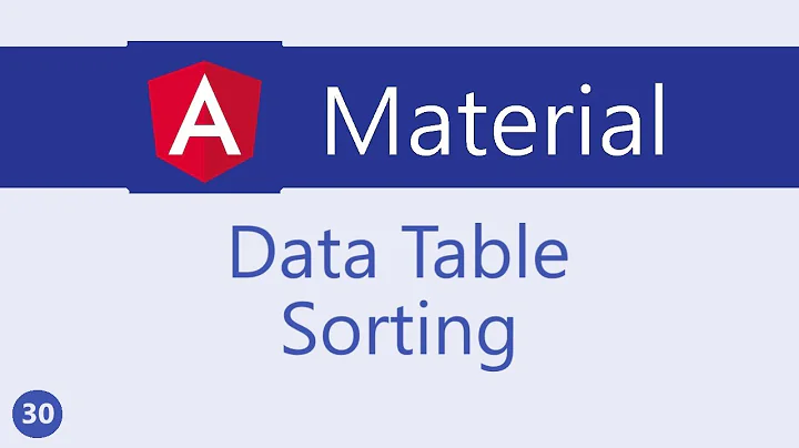Angular Material Tutorial - 30 - Data table Sorting