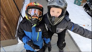 Spring break & snowmobile ride with grandkids