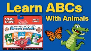 Learn ABC Alphabet with Animals Melissa &amp; Doug Water WOW Splash Cards Fun Educational Video For Kids