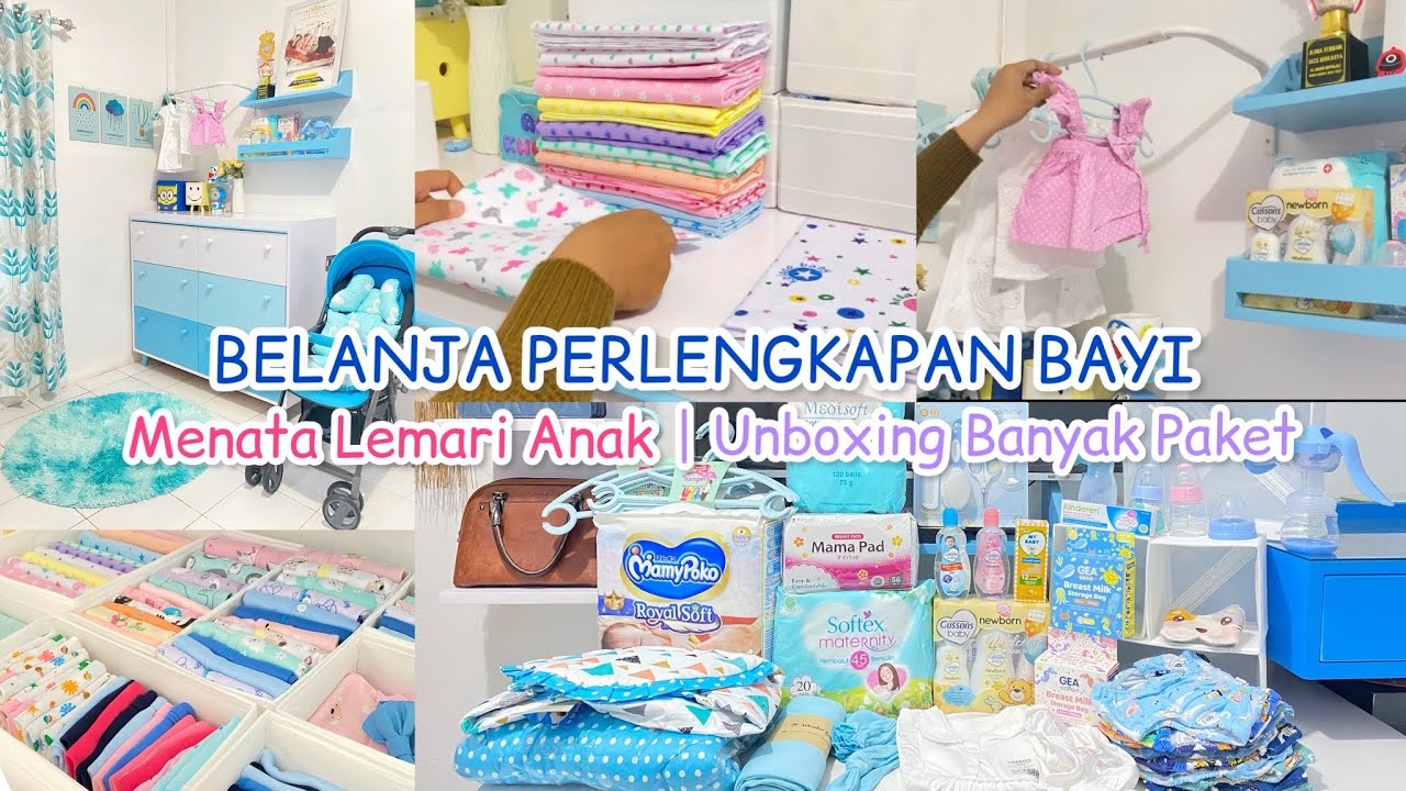 BISMILLAH SIAP LAHIRAN | BELANJA PERLENGKAPAN BAYI BARU LAHIR PART 2 | MENATA LEMARI ANAK | Unboxing