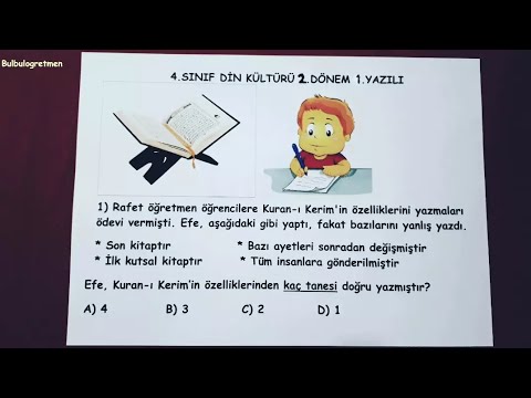 4.sınıf din kültürü 2.dönem 1.yazılı  @Bulbulogretmen  #4sınıf #dinkültürü #trafikdersi #school