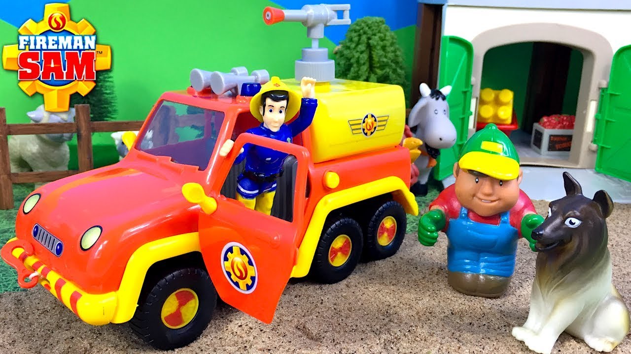 ELVIS POMPIERUL SI MASINA VENUS CU SUNETE & BAZIN DE APA CU POMPA FUNCTIONALE- PERICOLUL DE LA FERMA - YouTube