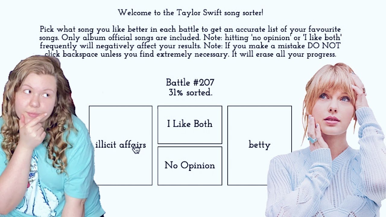 RANKING ALL OF TAYLOR SWIFT'S BEST SONGS USING A QUIZ (UPDATED RANKING