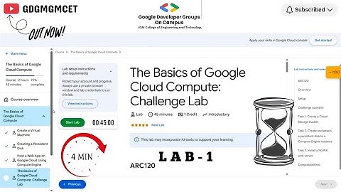 Lab 1_The Basics of Google Cloud Compute(Challenge Lab)
