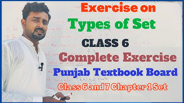 Exercise on Types of Set | Ex 1.3 | Class 6| Punjab Textbook Board | Urdu hindi | Saify Maths