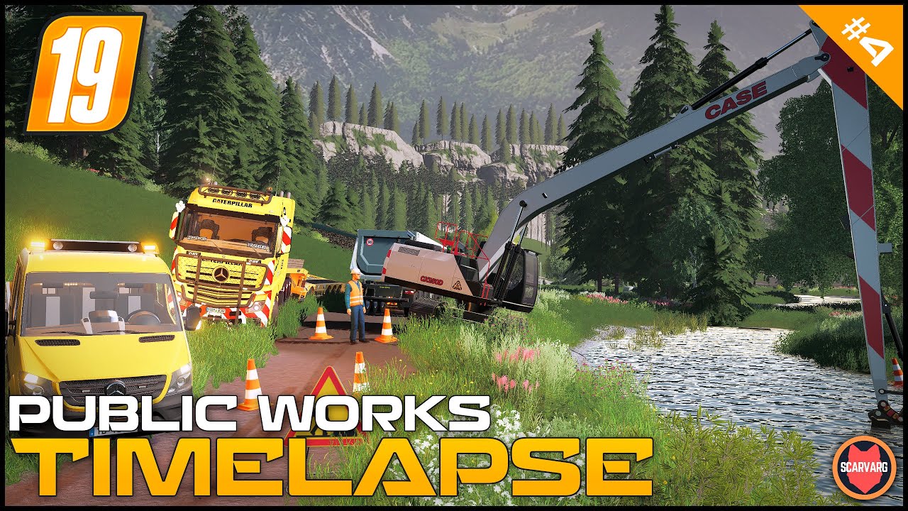 🇦🇹 Clearing River Form Dirt Using Case IH Long Reach Excavator - Public Works ⭐ FS19 Walchen TP
