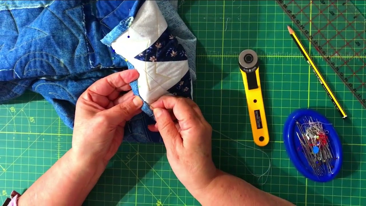 Vuelto o dobladillo de una colcha de patchwork. Creative Patchwork