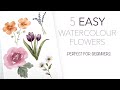 5 easy watercolour flowers  perfect for beginners its easier than you think