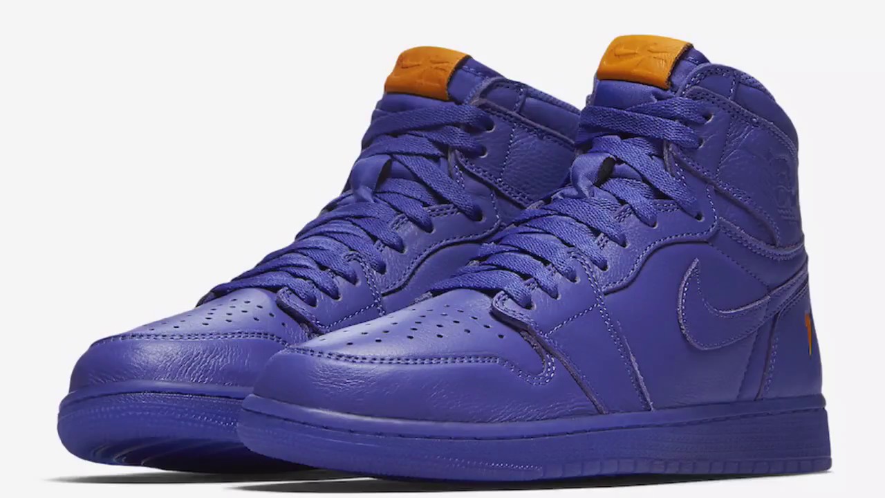 jordan 1 gatorade purple on feet