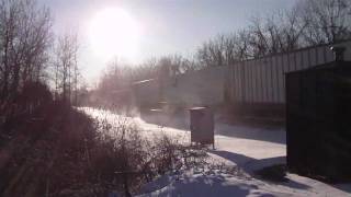 CSX 4 Engine Intermodal Train In The Snow 1/15/12