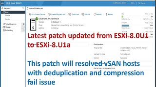How to update latest patch on ESXi 8.0 ? | Latest patch update from ESXi 8.0U1 to ESXi 8.0U1a