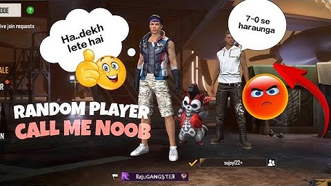 Random Player Call me Noob ||आजा 1v1 में || Free Fire