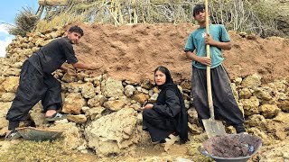 Cave Life 😱 | Rebuilding a Stone Cave in the Mountains and Struggling to Survive ⛰️🔥