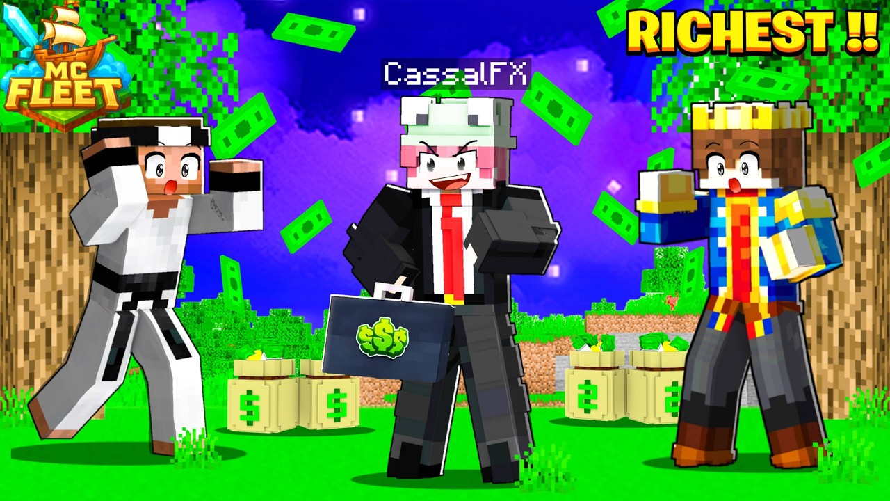 HOW I BECOME MOST RICHEST PLAYER IN @GamerFleet NEW MINECRAFT SERVER 🤑🤑