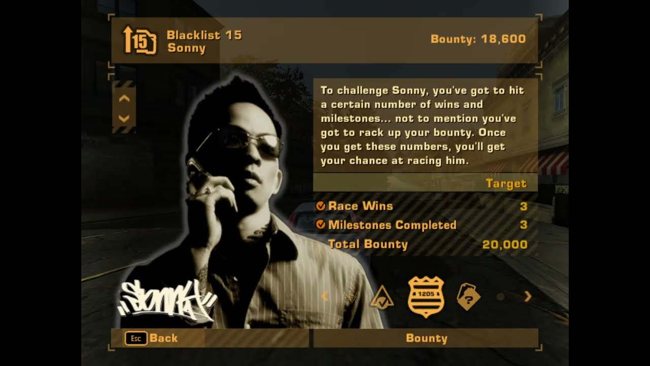 Need for Speed mw black list 15