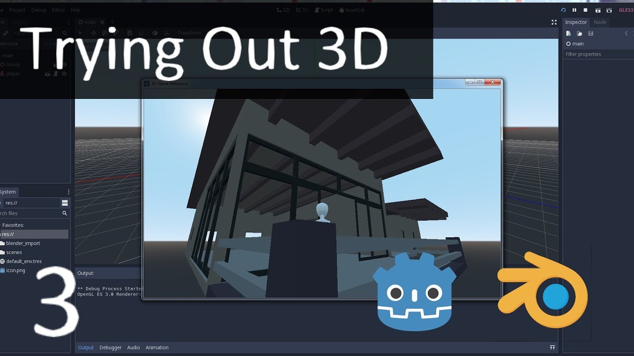 Trying out 3d part 3 colored textures godot 3 1 blender 2 79b