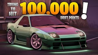 "From 0 to 100K Drift Points... After 100 Crashes 🤕🔥 | Static Shift Madness!"