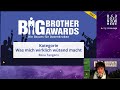 Cookiebanner, das Online-Werbe-Ökosystem und Google, Preisträger BigBrotherAwards 2021