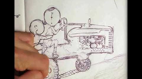 Tractor Drawing Timelapse | Walking Bread Series | Experimental Animation Process #cannes #annecy