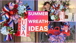 DESIGN IDEAS FOR THE DOOR / Patriotic Wreath Tutorial DIY / 4th of July home decor ideas