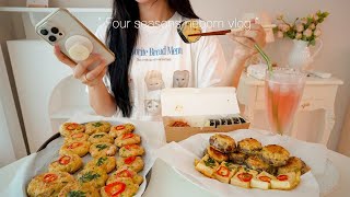 Cooking very simple Chuseok food, making spicy shrimp pancakes, Potato rice cake,  living alone vlog