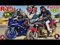Pulsar 220 vs R15 V4 drag race 🤯(कौन जीतेगा)#upridervlog @ManojSaruu