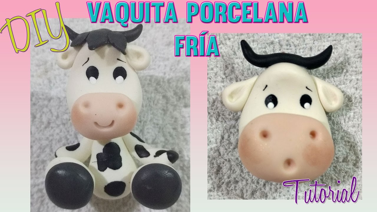Vaquita porcelana fria tutorial facil para recuerdo o souvenir