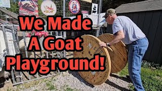 How To Make A Goat Playground CHEAP! Spraying Weed Killer