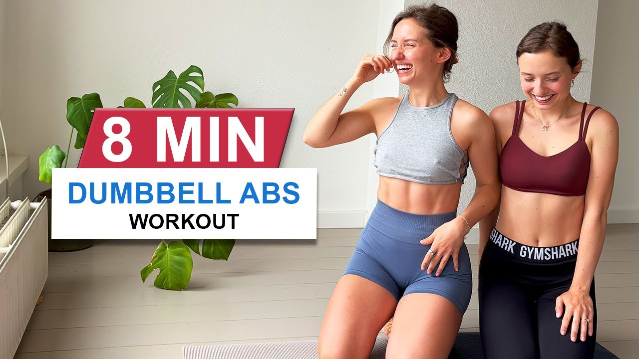 8 MIN DUMBBELL ABS // Home Workout, optional single weight - YouTube