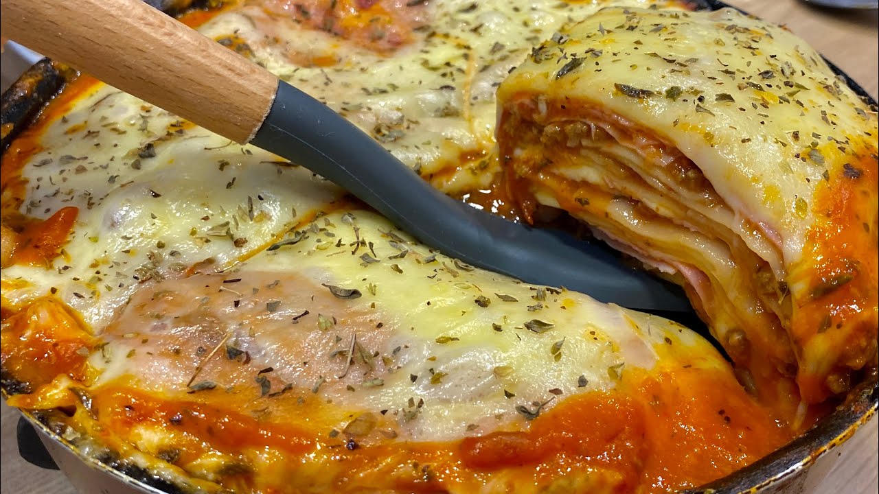 QUANDO ESTIVER SEM TEMPO FAÇA ESSA LASANHA DE FRIGIDEIRA! DUVIDO QUE VÁ COMER APENAS UMA VEZ ❤️