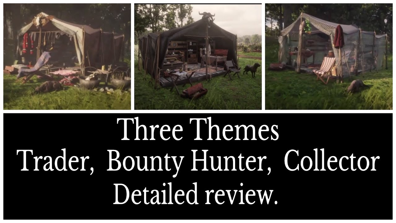 Camp Themes - Bounty Hunter, Trader, Collector - RDR2 Online - YouTube