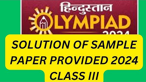 Hindustan Olympiad sample paper questions of class 3 #2024 #prepration #scifun4u #olympiad #samples