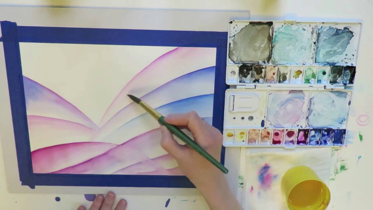 Easy Abstract Watercolor Demonstration - Speed Painting - Youtube