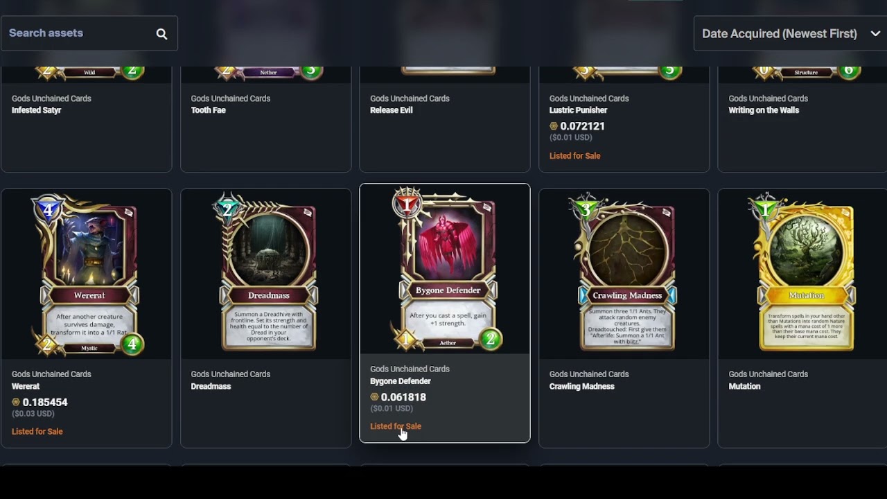 Gods Unchained: Weekend Ranked reward (Dread: 3 common, 1 rare) and its value