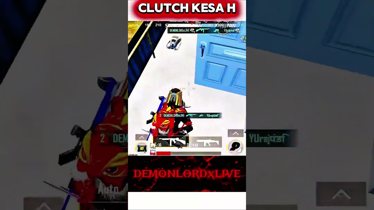 🔥 LOW HP 1v3 CLUTCH 🔥#demonlordxlive #demonkings #bgmi #shorts