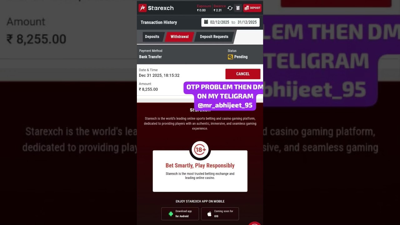 Instamatch playkaro starexch without otp withdraw