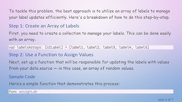 How to Change Multiple Labels One at a Time in Swift