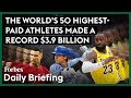 A record 39 billion haul for the worlds 50 highestpaid athletes