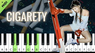 Sara Rikas - Cigarety (piano tutorial | noty | MIDI | české písničky)