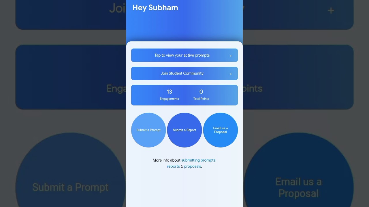 How to copy your prompt in Google Student Ambassador app.