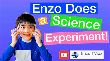 Enzo inflates a balloon with baking soda and vinegar
