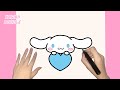 HOW TO DRAW CUTE CINNAMOROLL HEART ICON STEP BY STEP KAWAII DOODLE 