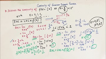 Continuity of f(x)=[x] at non integral points.