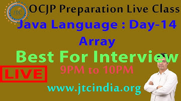 Core Java live class | OCJP Preparation | static & Dynamic Array  in Core Java by Som Sir Day-14