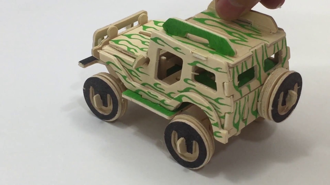 Details about   Wood Trick Army Jeep Model Mechanical Wooden 3d Puzzle Self Assembly Kit Set