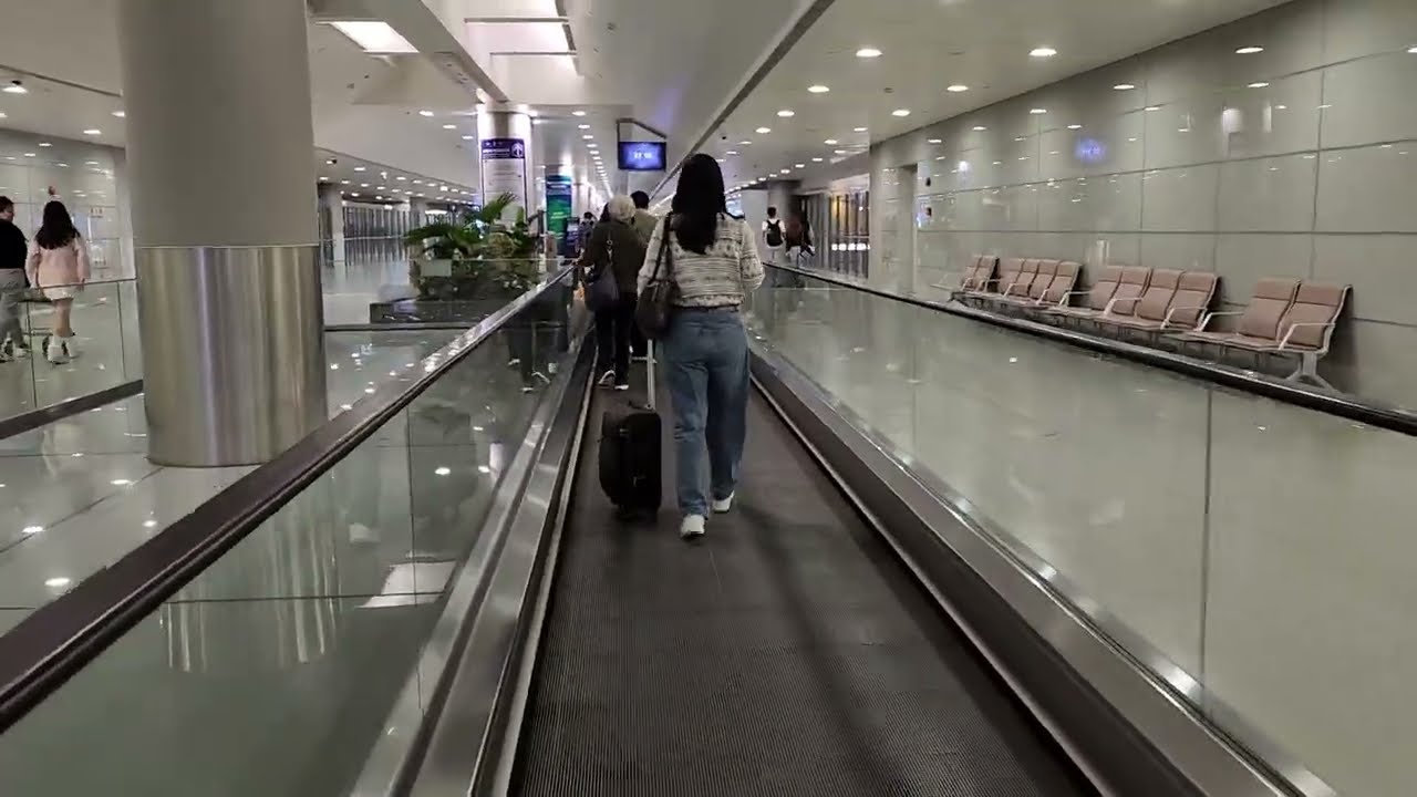 (To International Arrival) 2 ThyssenKrupp Moving Walkways at Shanghai Pudong Int'l Apt., SH, CN