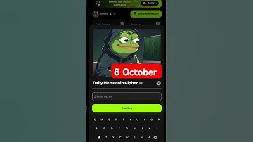 Memes Daily Memecoin Cipher code Daily Cipher Code 8 October| #memes #combo #airdrop