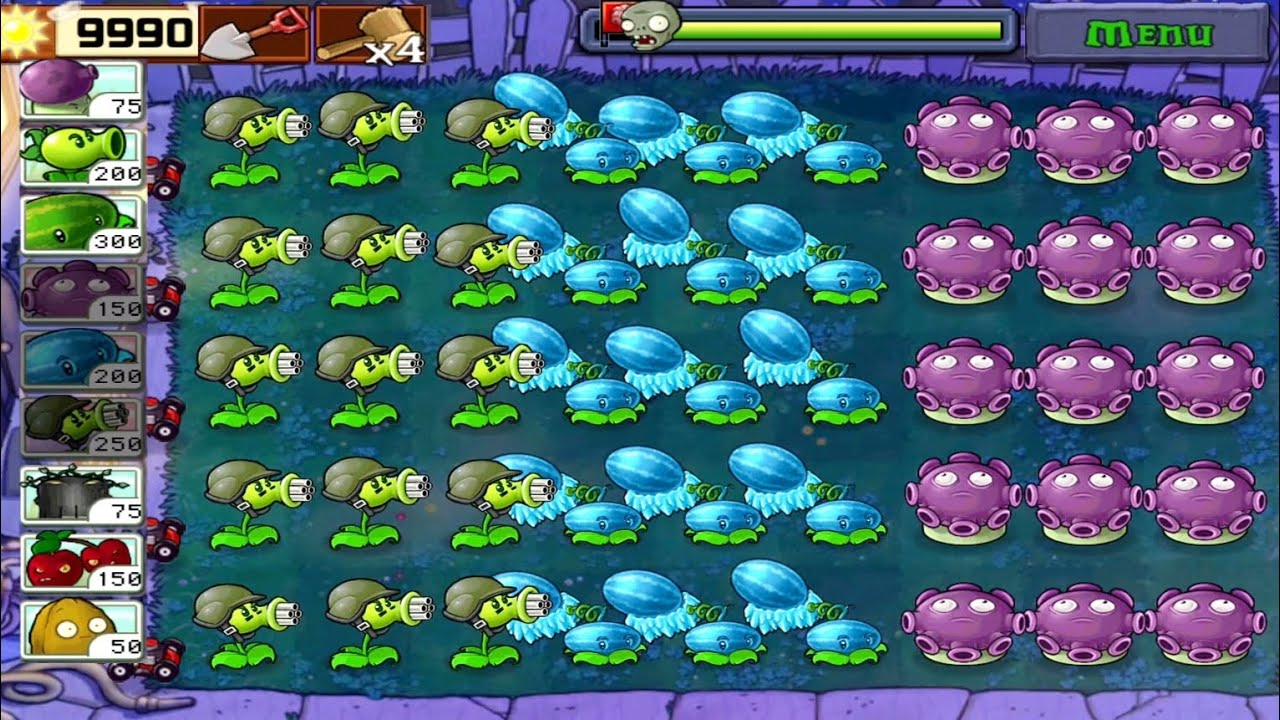 Plant VS Zombie 3 of the most powerful Plants Vs All Zombies Survival Night Full HD