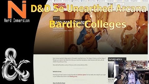 D&D 5e | Unearthed Arcana Review-Bardic Colleges | Nerd Immersion