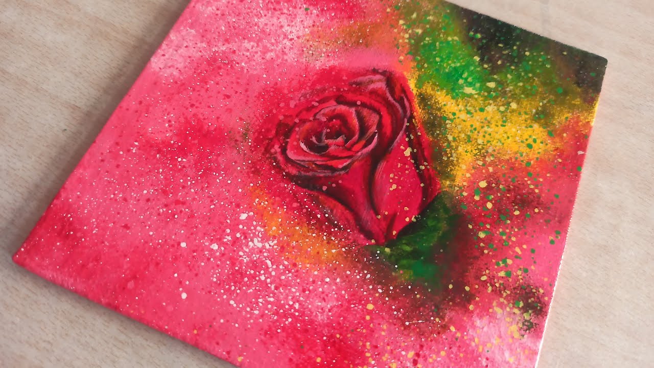 How To Make A Simple, Easy & Beautiful Rose Painting For Beginners ...